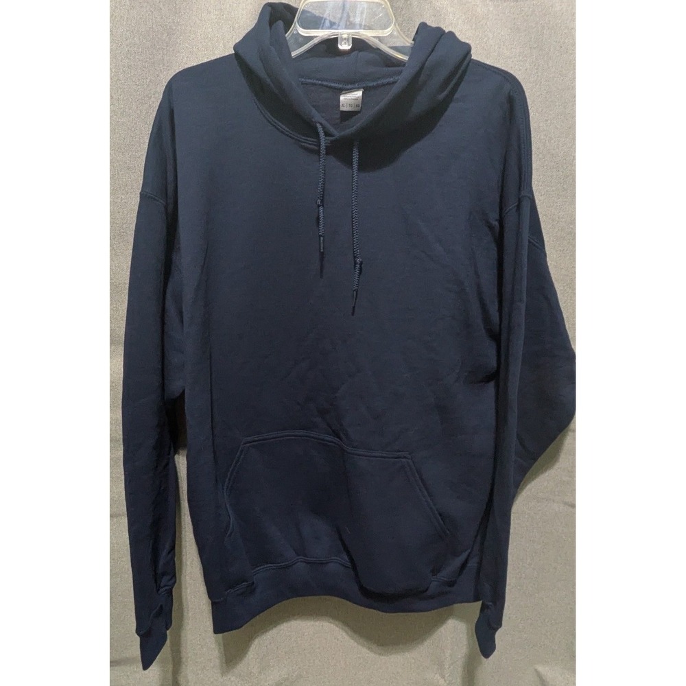 Gildan Hoodie Unisex XL Navy Blue Excellent Heavy Blend Fleece Pullover